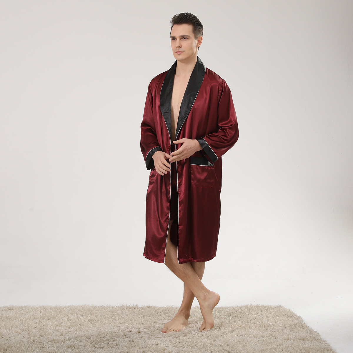 Spring Black Shawl Collar Red  - Men'S Kimono Accessories recension och pris