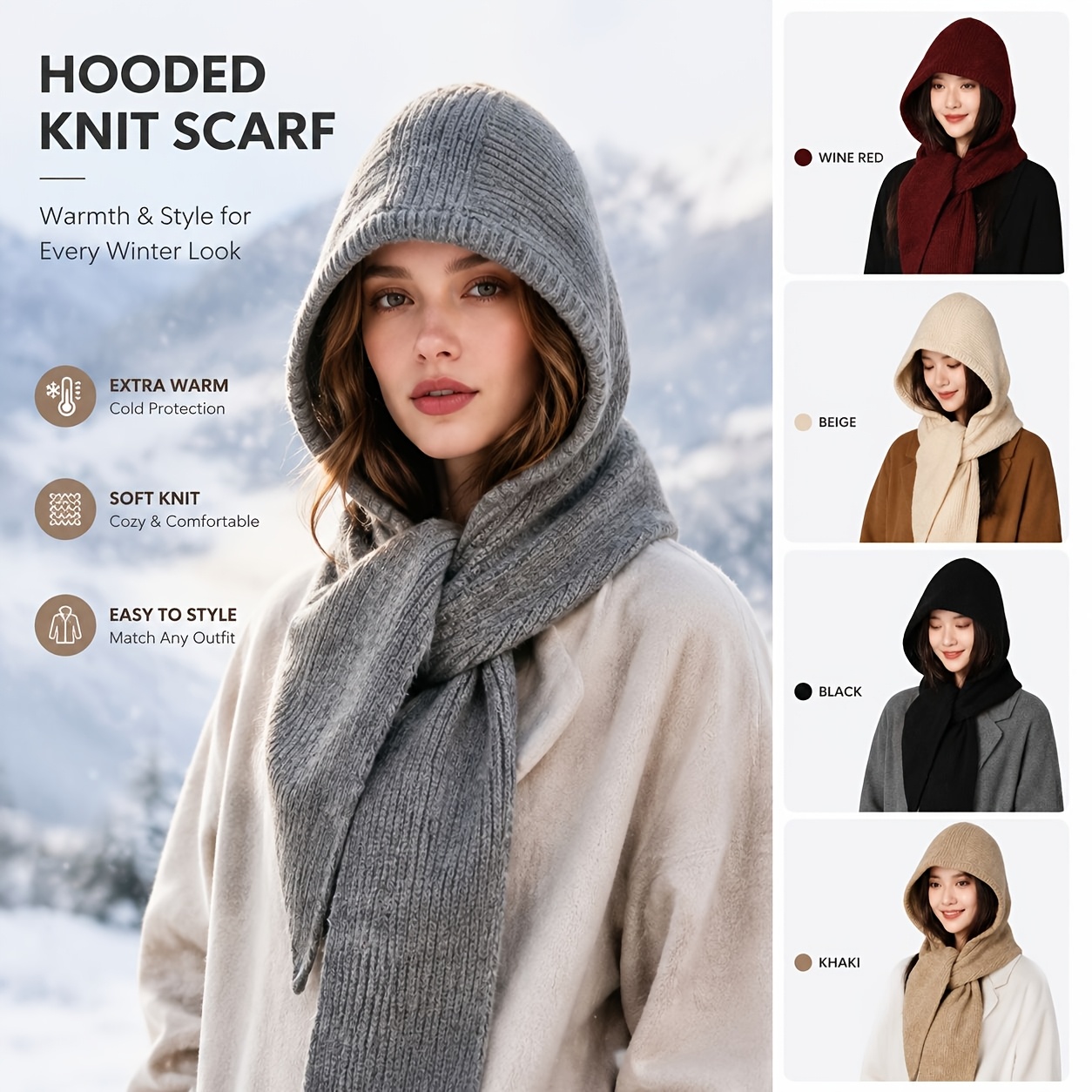 Women Men Hooded Scarf All-in- - Men Accessories All recension och pris
